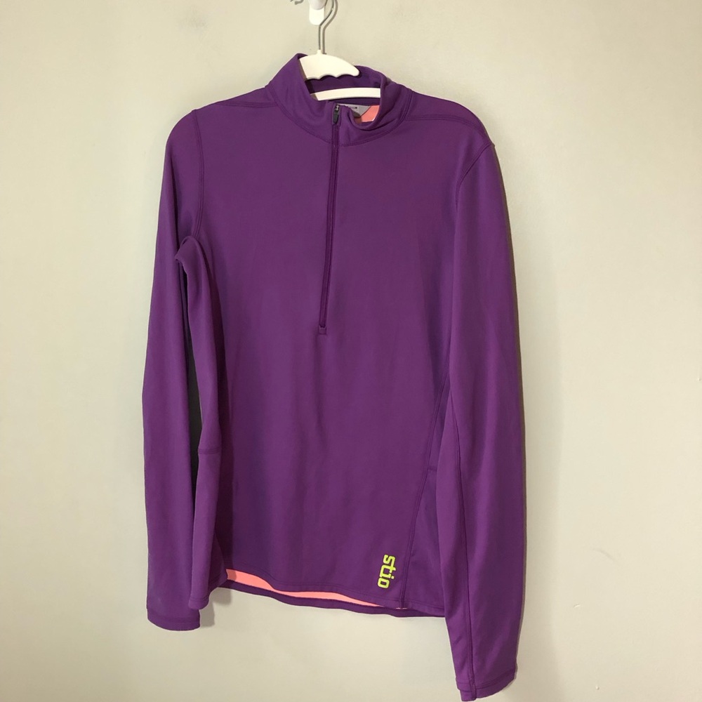 Stio womens 1/2 zip purple pullover base layer performance technical top L